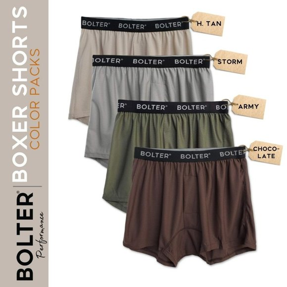 4 Pack Men's Nylon Spandex Performance Boxers Shorts 9004 Earth New NWB - Picture 2 of 2